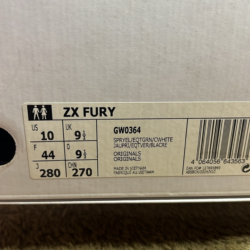 AdidasZX Fury/Reebok collaboration Yellow/Teal/Red/White size 10 - Picture 10 of 10